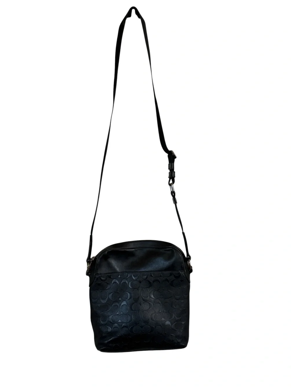 Coach Houston Flight Bag Signature Leather Black Crossbody